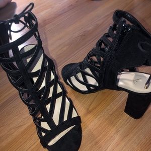 Black Open Toe Heels